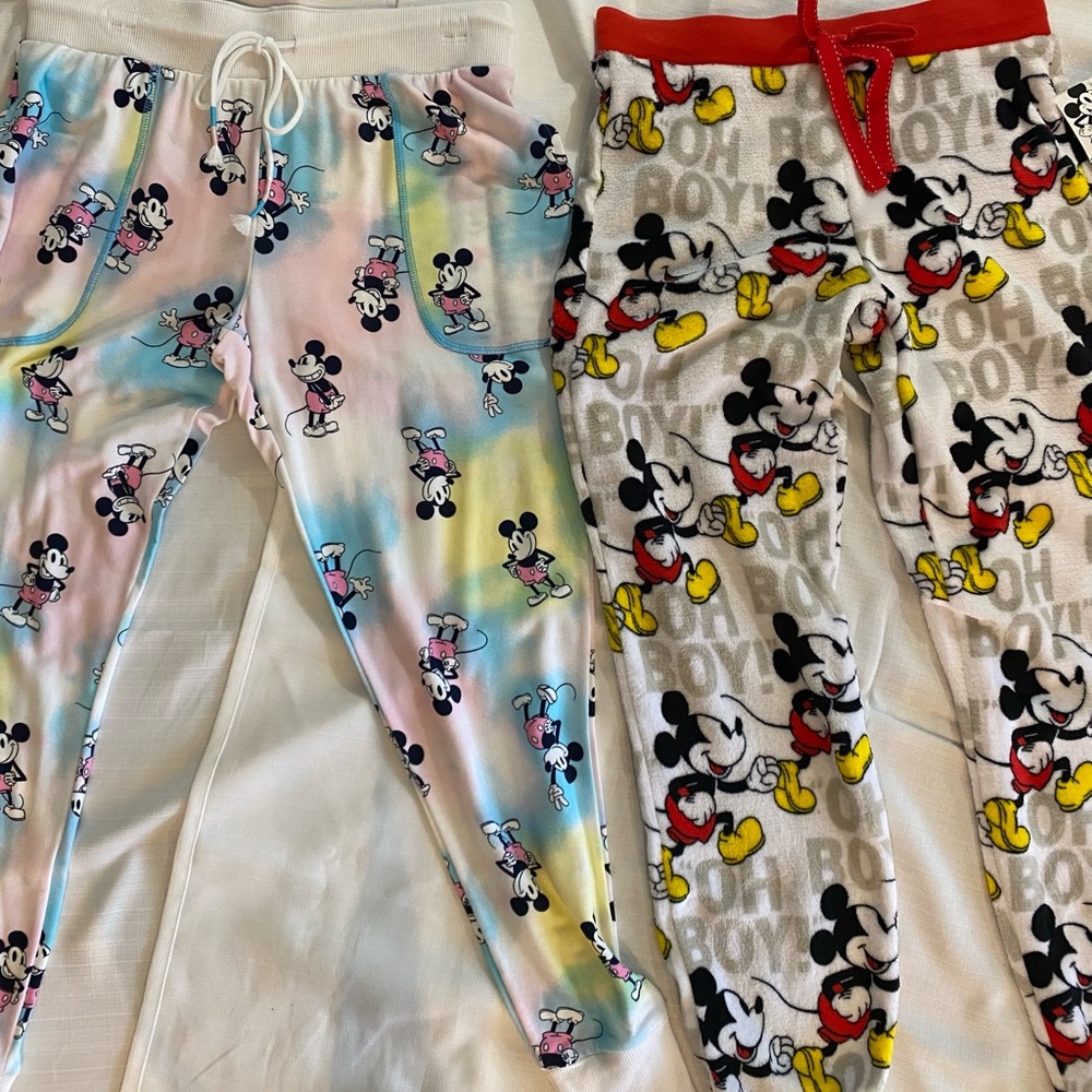 NWT Mickey Mouse Disney Women Lounger Pants Duo Small